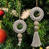 Handmade Cotton Woven Christmas Wreath Macrame Pendant Decorations PW-WGD54F2-01-4