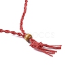 Braided Waxed Cord Empty Macrame Pouch Slider Necklace Making FIND-C061-01I-2