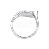 Brass Pave Clear Cubic Zirconia Finger Ring Settings KK-N232-491P-3