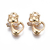 Brass Micro Pave Clear Cubic Zirconia Charms KK-S359-122-RS-1