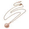 Brass Pave Clear Glass Flower Pendant Necklaces NJEW-M080-07A-2