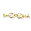 Brass Micro Pave Clear Cubic Zirconia Fold Over Clasps KK-K371-14G-1