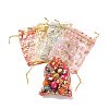 Gold Stamping Rose Flower Rectangle Organza Gift Bags X-OP-L006B-01-1