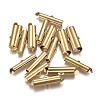 Brass Slide On End Clasp Tubes KK-TAC0003-04F-G-1