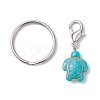 Turtle Dyed Synthetic Turquoise Keychain KEYC-JKC00962-01-4