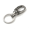 Tibetan Style 316 Surgical Stainless Steel Fittings with 304 Stainless Steel Key Ring FIND-Q101-09AS-02-2