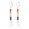 Natural Malaysia Jade with Alloy Charm Long Dangle Leverback Earrings EJEW-JE04910-3