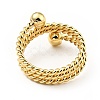 Brass Ball Triple Layer Wrap Ring for Women RJEW-E046-25G-2