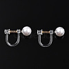 Resin Clip-on Earring Converter with ABS Plastic Imitation Pearl Beaded STAS-T064-02G-2