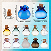 DELORIGIN 11Pcs 11 Colors Lucky Bag Shape Glass Cork Bottles Ornament AJEW-DR0001-01-2