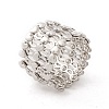 Brass Heart Folding Retractable Ring Bracelet RJEW-G252-01P-4