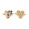 Brass Micro Pave Cubic Zirconia Connector Charms KK-H441-58G-1