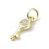 Brass Micro Pave Claer Cubic Zirconia Charms KK-H475-50G-01-2