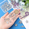 SUPERFINDINGS 36Pcs 9 Styles Alloy Rhinestone Pendants ALRI-FH0001-09-4