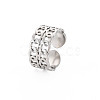 Non-Tarnish 304 Stainless Steel Curb Chain Open Cuff Ring for Women RJEW-S405-162P-3