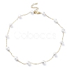 ABS Plastic Imitation Pearl Beaded Chain Necklaces NJEW-JN04329-1