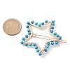 2Pcs Moon & Star Alloy with Synthetic Turquoise Hollow Hair Barrettes PHAR-JH00105-01-3