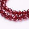 Faceted(32 Facets) Glass Round Beads Strands X-EGLA-J042-6mm-20-3
