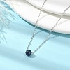 Natural Lapis Lazuli Round Bead Pendant Necklaces NJEW-JN04551-03-5