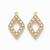 Brass Micro Pave Clear Cubic Zirconia Links ZIRC-Q021-057G-NF-1