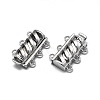 Anti-Tarnish Rhodium Plated 925 Sterling Silver Box Clasps STER-L057-017P-1