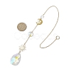 Glass Crystal Balls & Brass Sun Moon Pendant Ornament HJEW-JM02158-3