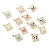 Brass Micro Pave Clear Cubic Zirconia Pendants ZIRC-M115-40G-1