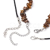 2Pcs 2 Style Natural Tiger Eye Bullet & Alloy Sun Pendant Necklaces Set NJEW-JN04514-03-5