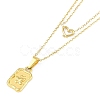 Ion Plating(IP) 304 Stainless Steel Double Layer Heart & Butterfly Pendant Necklaces for Women NJEW-K276-10G-1