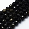 Natural Golden Sheen Obsidian Beads Strands G-I199-14-8mm-1