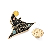 Gothic Witch Hat Zinc Alloy Black Enamel Pin Brooches JEWB-D070-02G-03-3