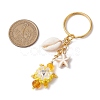 Tortoise Glass Seed Beaded Keychain KEYC-MZ00023-01-3