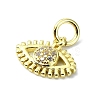 Eye Theme Brass Micro Pave Cubic Zirconia Charms KK-H475-58G-07-2