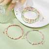 Natural Pearl & Glass Seed Braided Bead Bracelets BJEW-JB09532-2