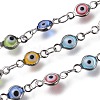 Handmade Evil Eye Lampwork Link Chains CHC-F009-01A-B-1