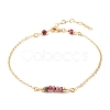 Natural Dyed Malaysia Jade Link Anklets for Women AJEW-AN00474-04-1