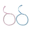 2Pcs 2 Colors Nylon Cord Braided Wave Cord Bracelets BJEW-JB10743-1