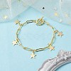 Golden 304 Stainless Steel Charm Bracelets with Brass Paperclip Chains BJEW-JB10031-01-2