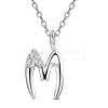 SHEGRACE 925 Sterling Silver Initial Pendant Necklaces JN909A-1