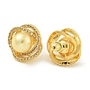 Brass Micro Pave Clear Cubic Zirconia Stud Earrings EJEW-H014-04G-2