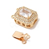 Brass Micro Pave Cubic Zirconia Box Clasps KK-B100-056G-3