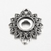 Flower Tibetan Style Alloy Cabochon Connector Open Back Settings X-PALLOY-K112-20AS-RS-1