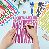 CRASPIRE 12 Sheets 12 Colors PVC Alphabet Decorative Stickers DIY-CP0008-60-3