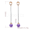 Eco-Friendly Brass Micro Pave Cubic Zirconia Dangle Stud Earring EJEW-EE0004-21GP-01-2