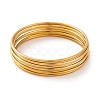 7 cs Vacuum Plating 304 Stainless Steel Bangles Set for Women BJEW-A011-09F-G-1