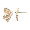 Brass Twist Stud Earring Findings KK-N232-449LG-3