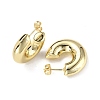 Brass Thick Ring Stud Earrings EJEW-P214-15G-2