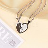 Two Tone Heart Puzzle Matching Necklaces Set JN1010A-3