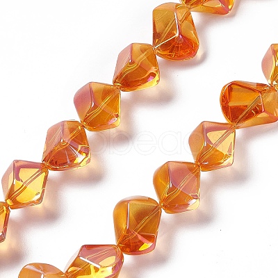 Full Rainbow Plated Electroplate Glass Beads EGLA-Q066-FR04-1