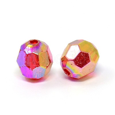 Eco-Friendly Transparent Acrylic Beads TACR-PL642-8mm-27-1